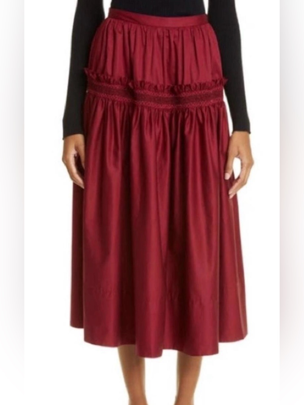 MOLLY GODDARD Burgundy Skirt Size US 6 / UK 10